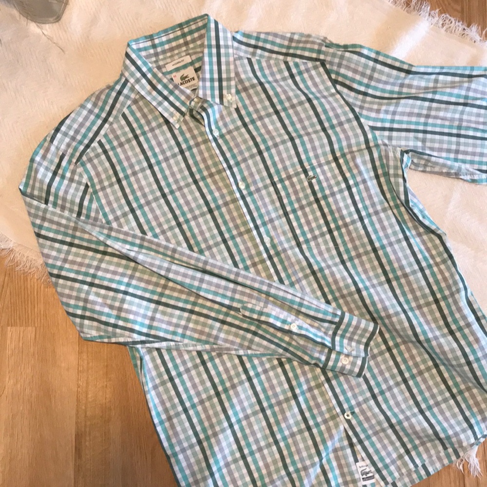 🎉HP🎉Lacoste checkered button-up